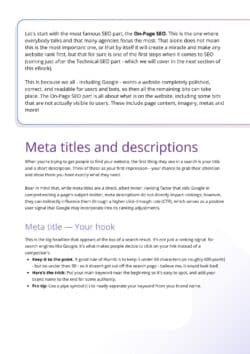 SEO in Action page - Meta titles and descriptions