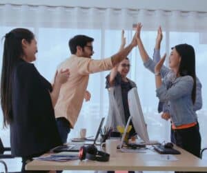 SEO team working on the 3 core pillars of SEO and succeeding
