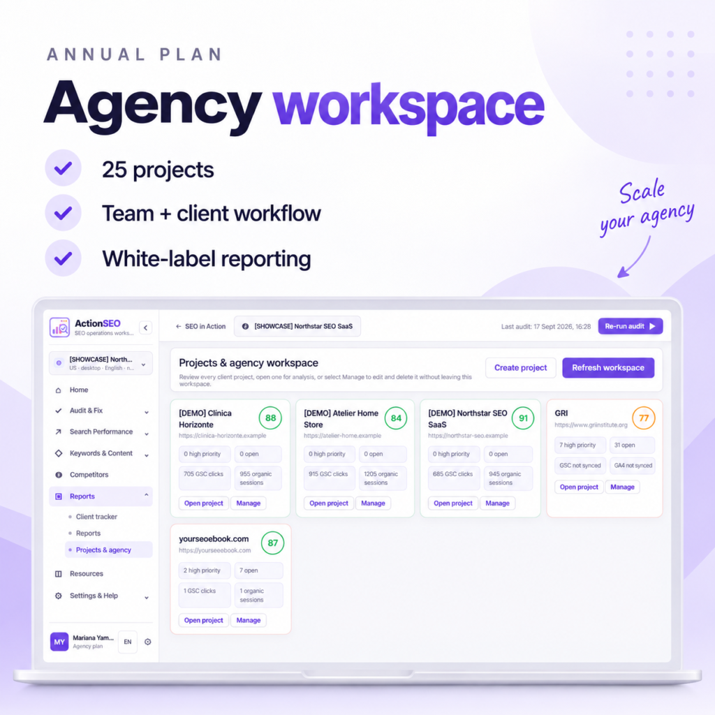 ActionSEO Agency annual workspace