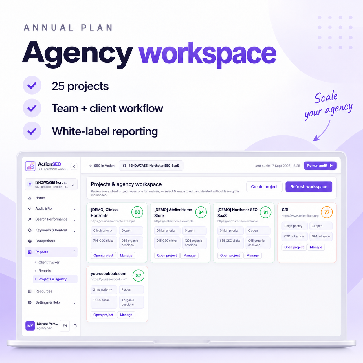 ActionSEO Agency annual workspace