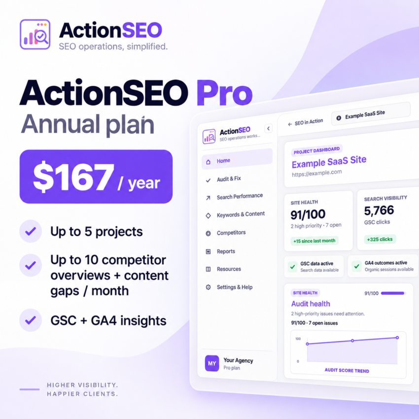 ActionSEO Pro annual overview
